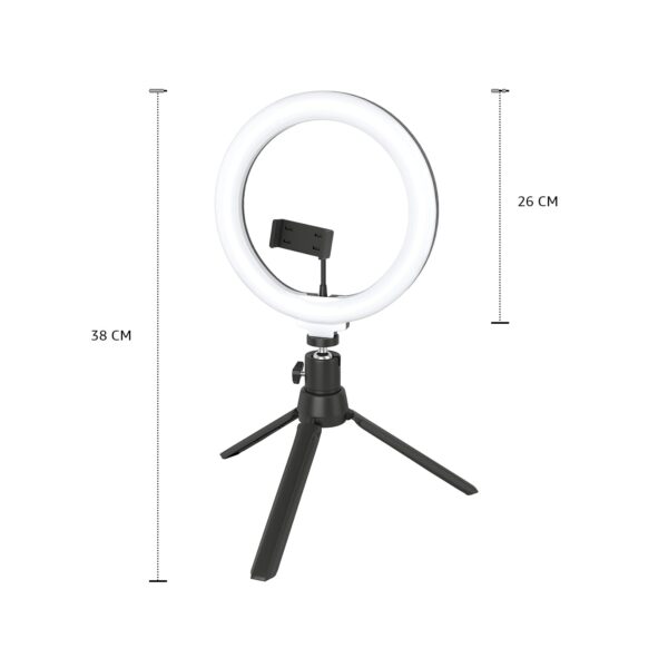 10-inch RGB LED Ring Light with Mini Tripod Stand and Phone Holder | 18 RGB Colour Patterns | 8 Brightness Settings | for Camera Recording, Phone Recording, YouTube, Photography & More - Image 4
