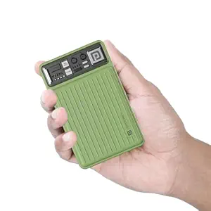 Portronics Luxcell Mini 10K Advanced 10000 mAh Nano Power Bank with 22.5W Max Output, LED Indicator, Mach USB-A Output, Type C PD Output, Type C Input, Wake Up Button(Green)