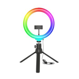 12-inch RGB Ring Light with Mini Tripod Stand | 18 RGB Colour Patterns | Dimmable Lighting for YouTube, Photoshoot, Video, Livestreaming, Makeup & Vlogging