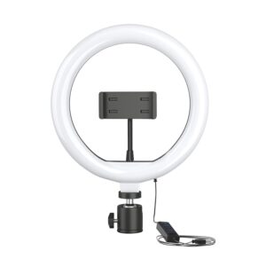 10-inch Ring Light | 3 Color Modes | 10 Brightness Settings | Compatible with All Smart Phones | Suitable for Vlogging, YouTube Videos, Photoshoots, Live Streaming & More