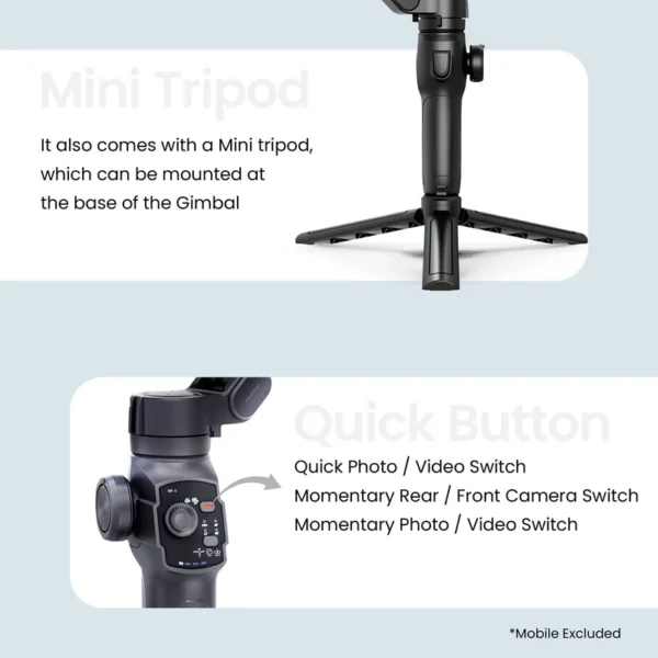Digitek (DSG-009F) AI 3 Axis Wide Angle Smartphone Gimbal - Image 7