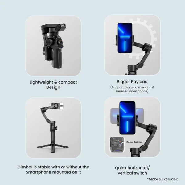 Digitek (DSG-009F) AI 3 Axis Wide Angle Smartphone Gimbal - Image 9