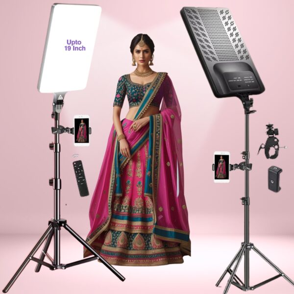 Ring Light White Light Soft Ring Light RL-19 Lighting LED Rectangular Light Panel with Remote Control and Metal Holder 2 Meters for Smartphone, Camera and YouTube Video - Image 5