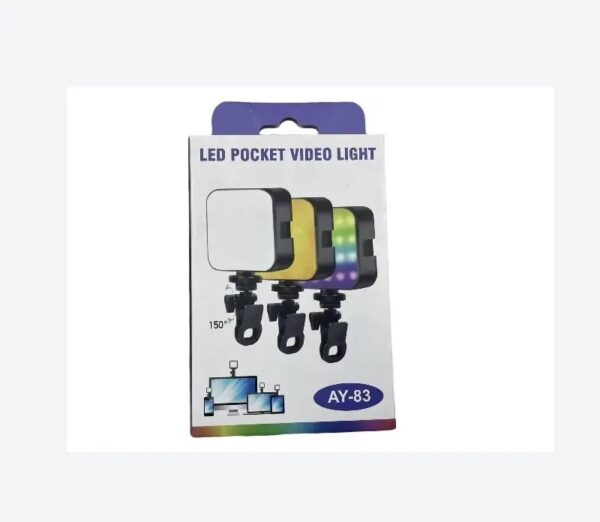 AY-83 RGB Portable Pocket Mobile Light Dimmable Panel Lamp | Video Light, Dimmable 3200K-6500K LED Fill Light for Computer, Tablet, Smartphone, DSLR Camera with Screen Clip - Image 5