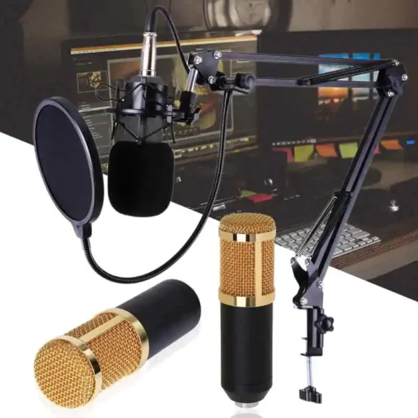Broads Cast Mic Professional Condenser Microphone with X3 Sound Card | Condeser Mic Set with Compact Microphone Pop Shield |Live Sound Card| Boom Arm Stand| Shock Mount for Recording Podcasting & Live Streaming - Image 8
